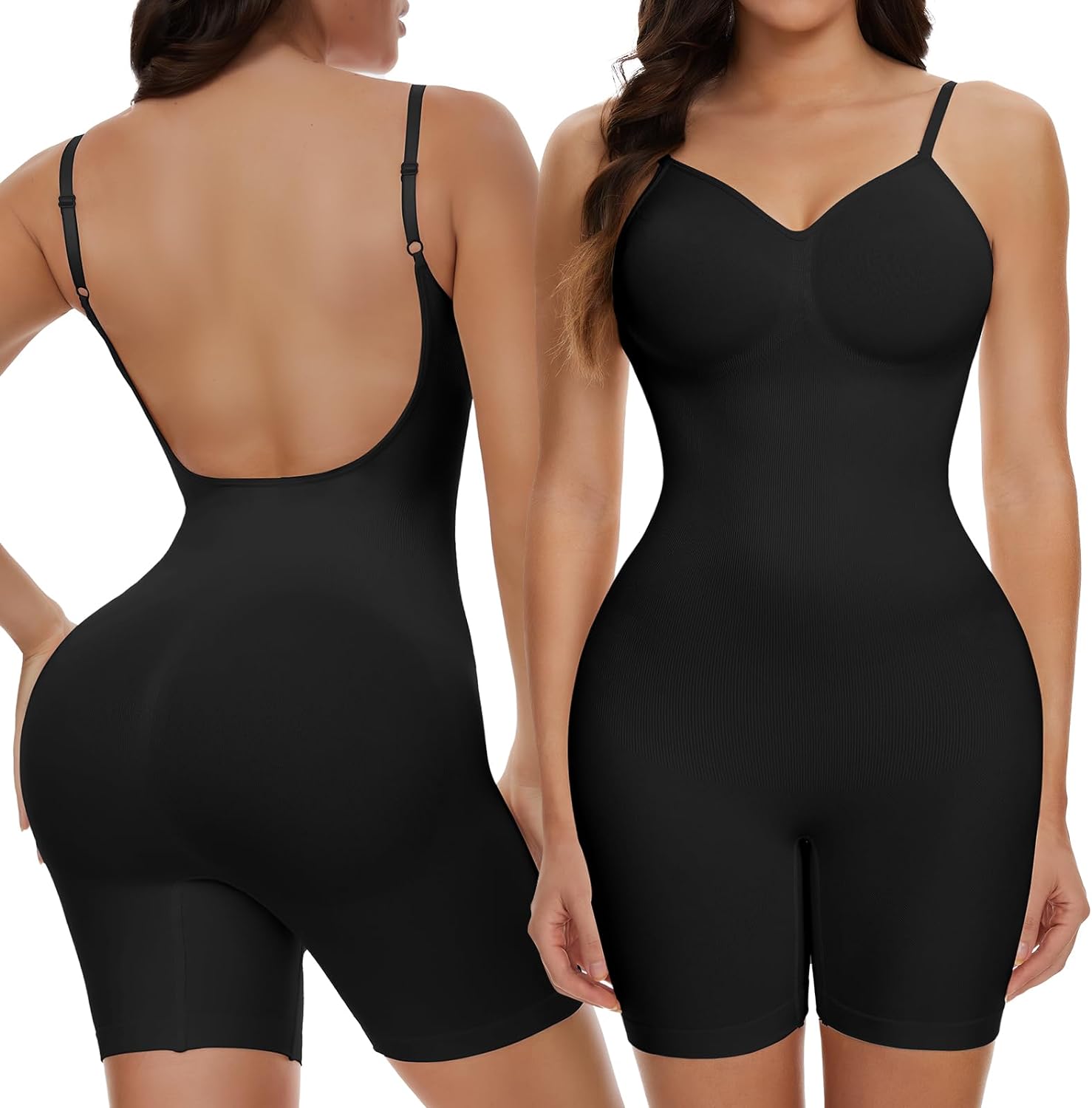 Backless Shapewear Bodysuit for  Low Back Tummy Control Butt Lifting Full Body Shaper  Body Suit Womenswear Basic Minimalist