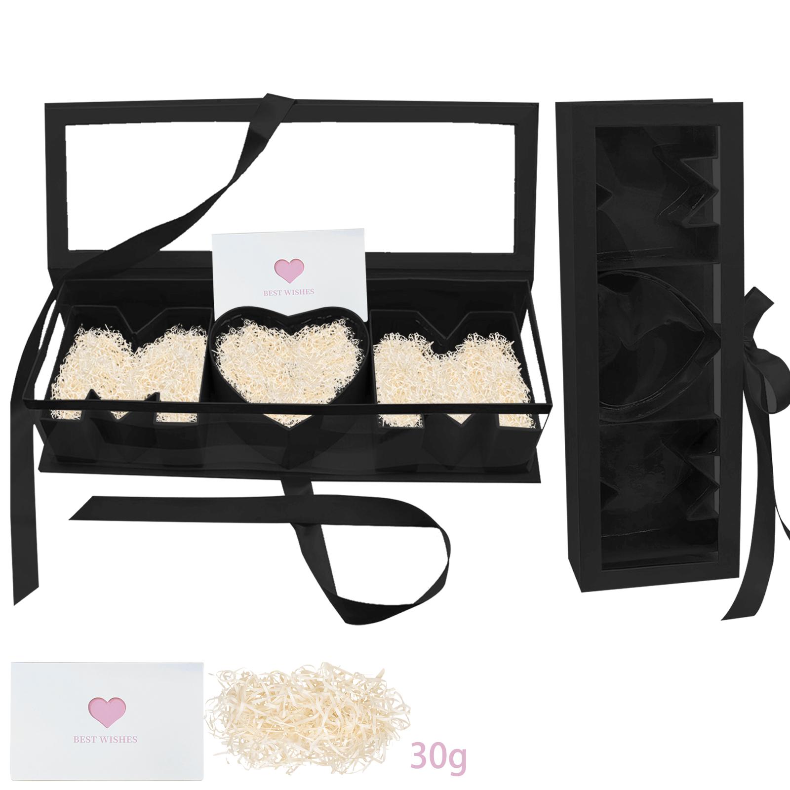 2 Pack Mother's Day Empty Flower Box Empty Gift Box Cardboard Letter Shaped Fillable Chocolate Strawberry Flower Gifts for Mother's Day