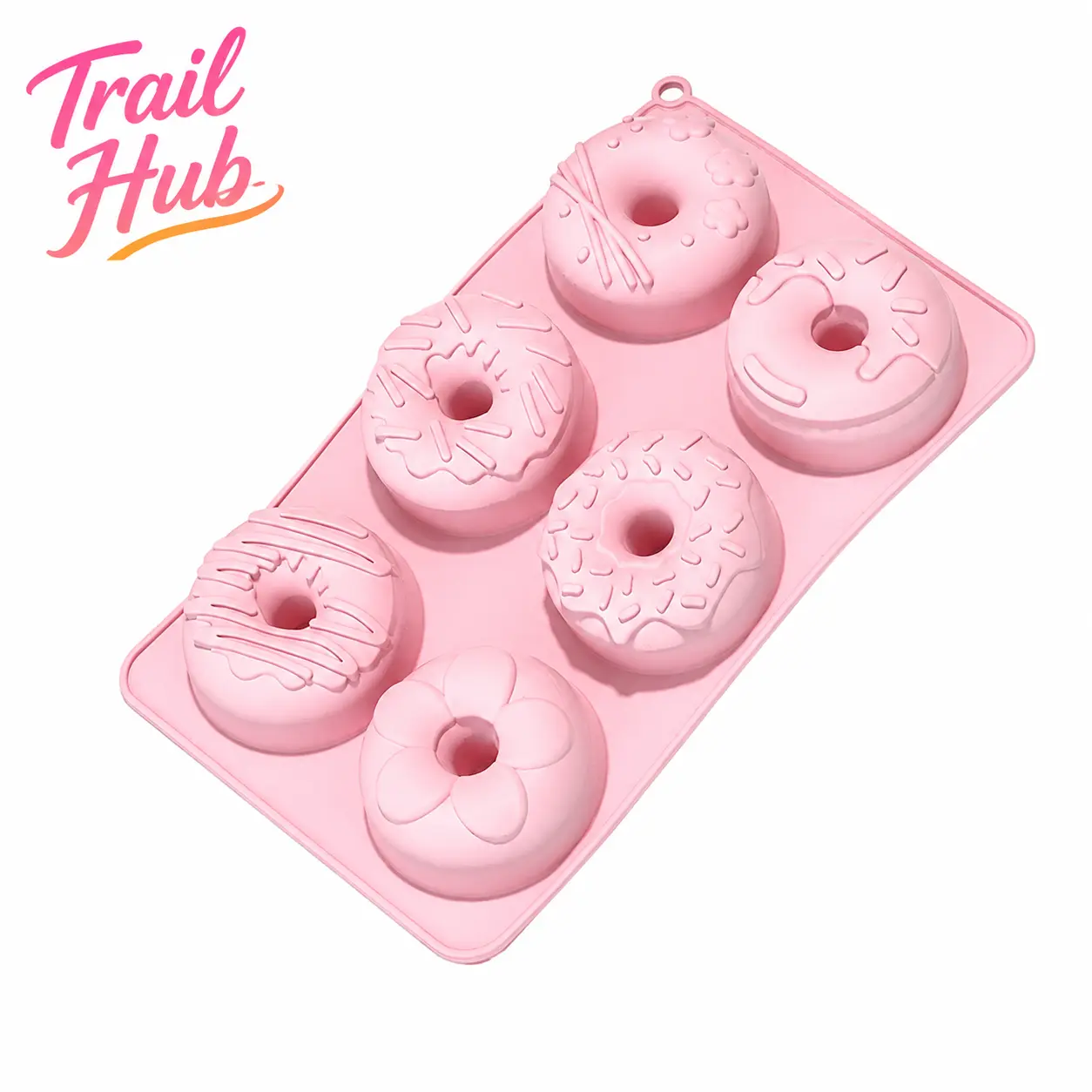6-Cavity Round Food-Grade Silicone Donut Cake Mold - Heat-Resistant, Non-Stick, Dishwasher-Safe Bakeware - Flexible Easy-Release Baking Tool for Homemade Cakes, Chocolate