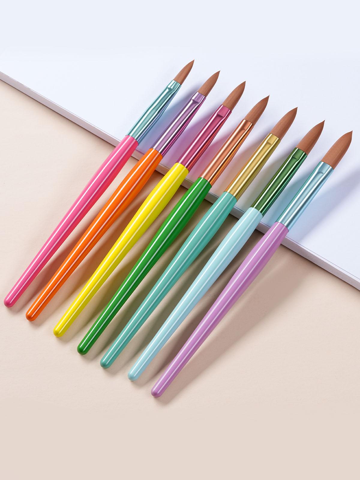 Aillsa Acrylic Nail Brush Set, 3/7pcs 3D Nail Carving Manicure Tool for Home & Salon Use, Acrylic Powder Brush Pen DIY Size 4/6/8/10/12/14/16 Nail Art Extension Helloween/Christmas Gift for Women