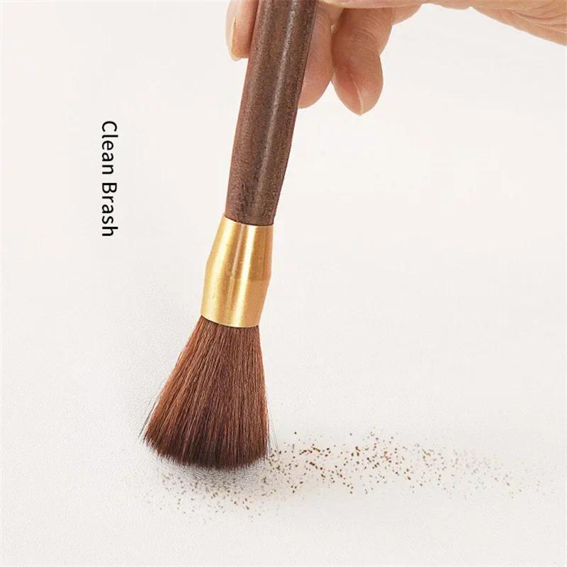 1pc Coffee grinder cleaning brush with wooden handle, bean powder dust removal, concentrated coffee brush cleaning brush tool