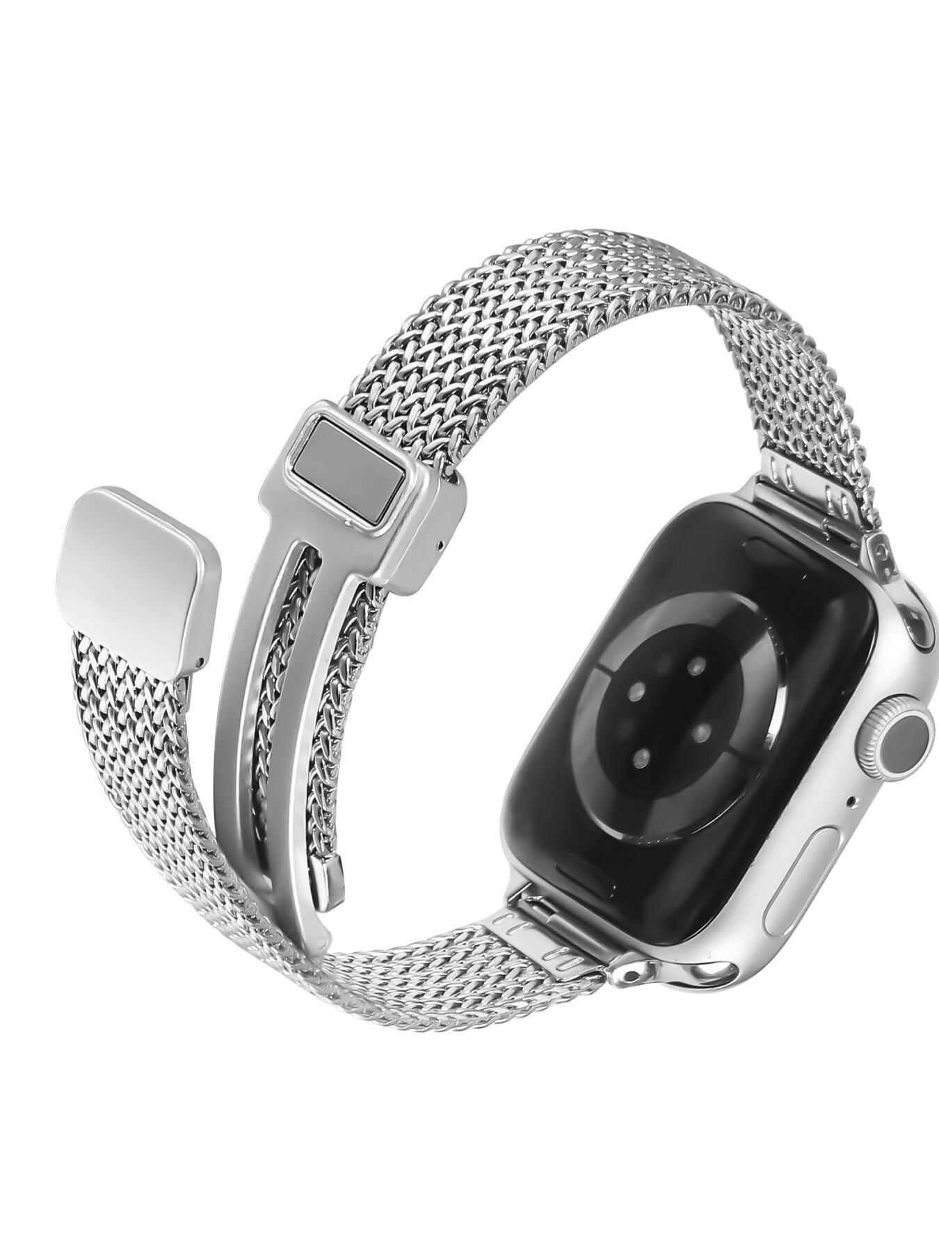 New strap compatible with Apple 1st to 11th generations, herringbone pattern magnetic folding clasp strap for Apple Watch Ultra