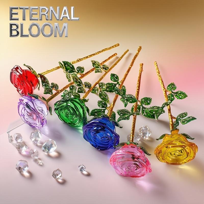 Eternal Glass Rose, Romantic Valentine's Day Gift, Mother's Day Warmth, Thanksgiving Love, Christmas Surprise, Year-Round Holiday Decor, Decorative Flowers