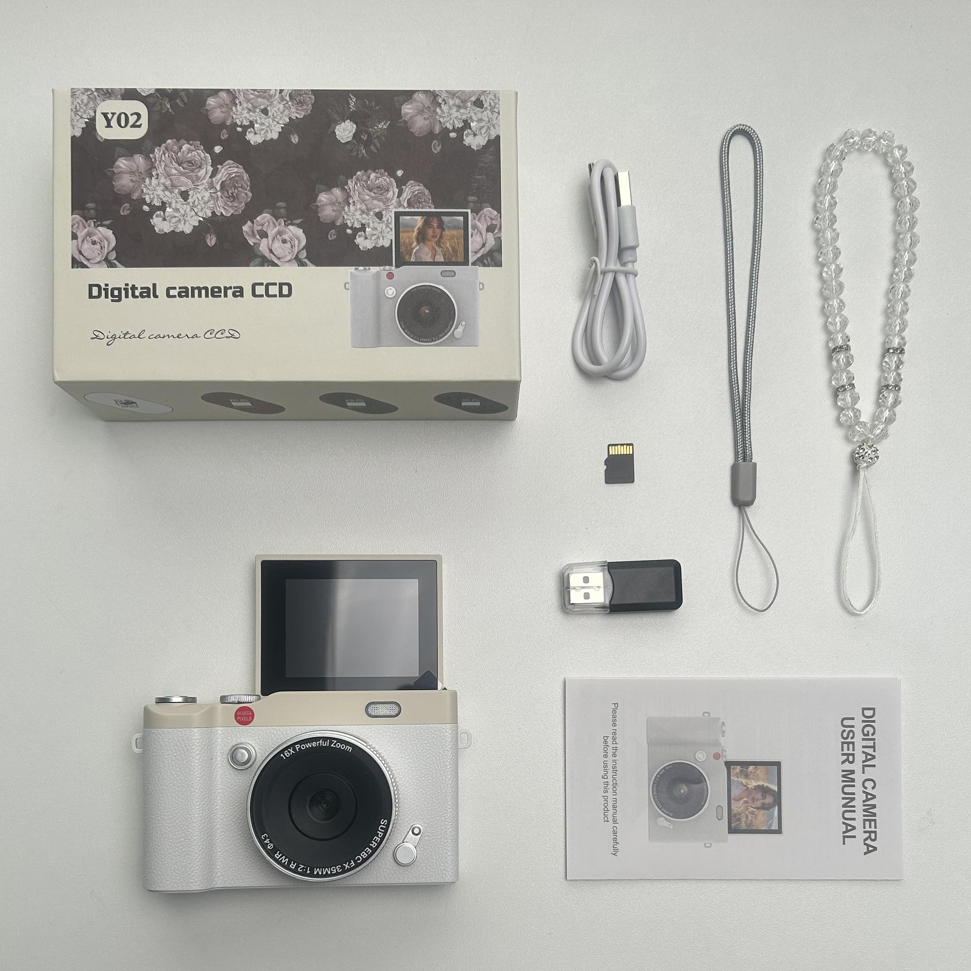 Student Camera, Pocket Camera With Crystal Lanyard, Flip Screen Portable Camera For Teens, Entry-Level Digital Camera With 32Gb Memory Card, Camera With Built-In Filter Function, Photo camera, Perfect For Video Recording, Christmas  Thanksgiving