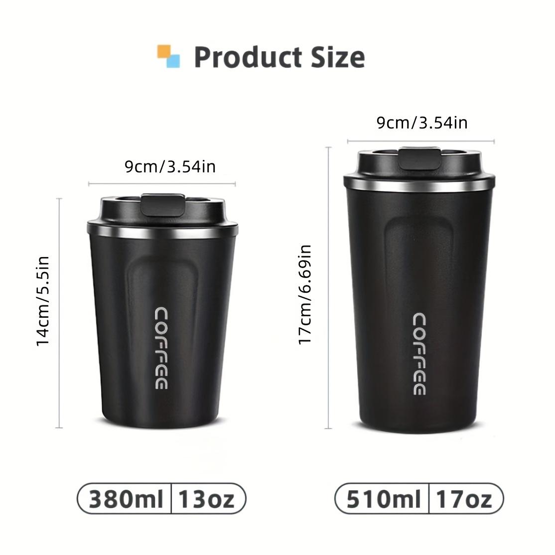 Creative Travel Mug 380ML & 510ML Stainless Steel Vacuum Insulated Reusable Coffee Cup for Car & Outdoor Use