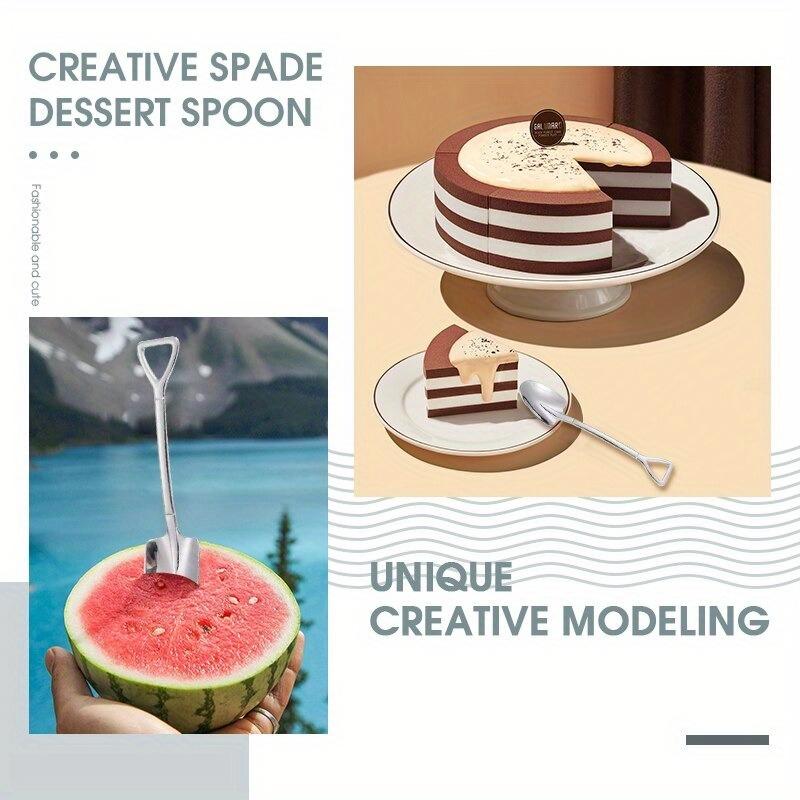 4pcs Shovel Spoon Coffee Spoon Shovel Shape Spoon Tea Sugar Stirring Spoon Ice Cream Spoon