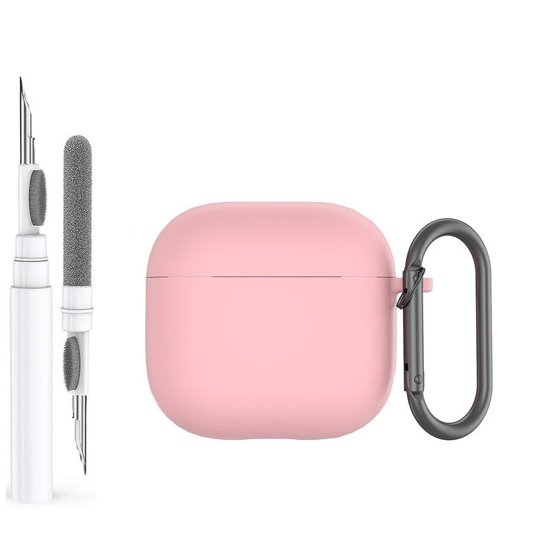 for AirPods 4th Generation Case Cover 2024, Military Grade Soft Silicone Shock-Absorbing for AirPods 4 Case with Carabiner&Cleaner kit