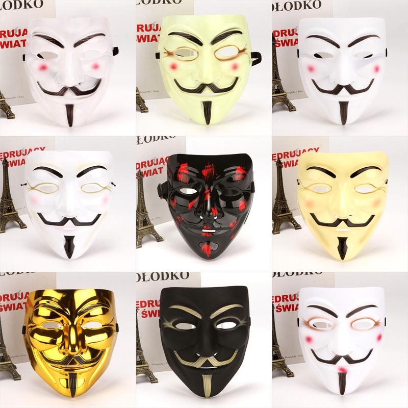 V for Vendetta Mask Anonymous Costume Accessory, Halloween Party Cosplay Prop, Unisex Masquerade Event Wear, Unique Design