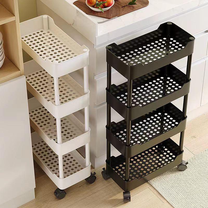 Multi-Layer Gap Storage Rack for Kitchen & Bathroom, Narrow Design for Refrigerator Sides, Refrigerator Organizer, Refrigerator Accessories, Ideal for Snacks & Small Items Organization