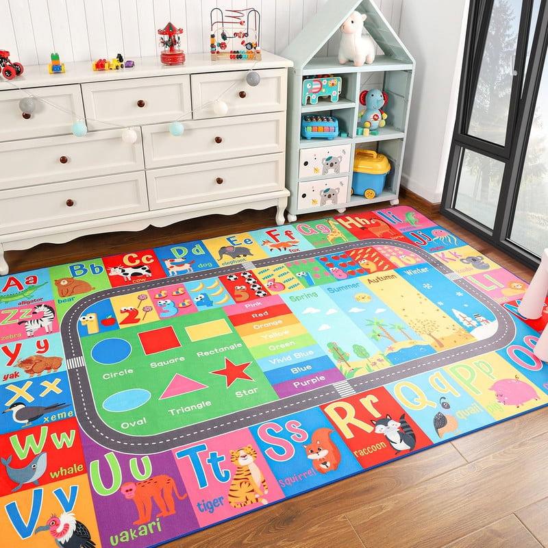YJ.GWL Children's Playmat Carpet ABC Educational Learning Area Carpet Suitable for Children's Playroom Classroom, 3'x5', 4'x6', 5'x7', Multicolor Rug Letters Floor Activities Playtime YJ.GWL Children's Playmat Carpet ABC Educational Learning Area Carpet Suitable for Children's Playroom Classroom, 3'x5', 4'x6', 5'x7', Multicolor Rug Letters Floor Activities Playtime