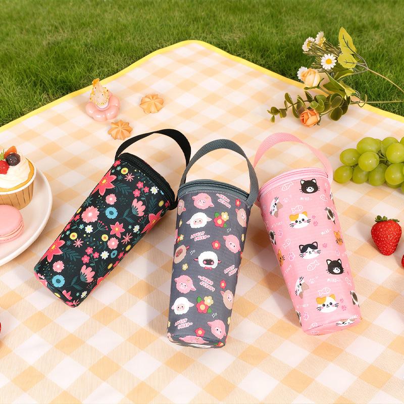 Cute Cartoon Handheld Water Cup Insulation Bag, Milk Tea Cup Insulation Sleeve, Water Cup Dustproof Storage Pouch, Portable Drinkware Organizer