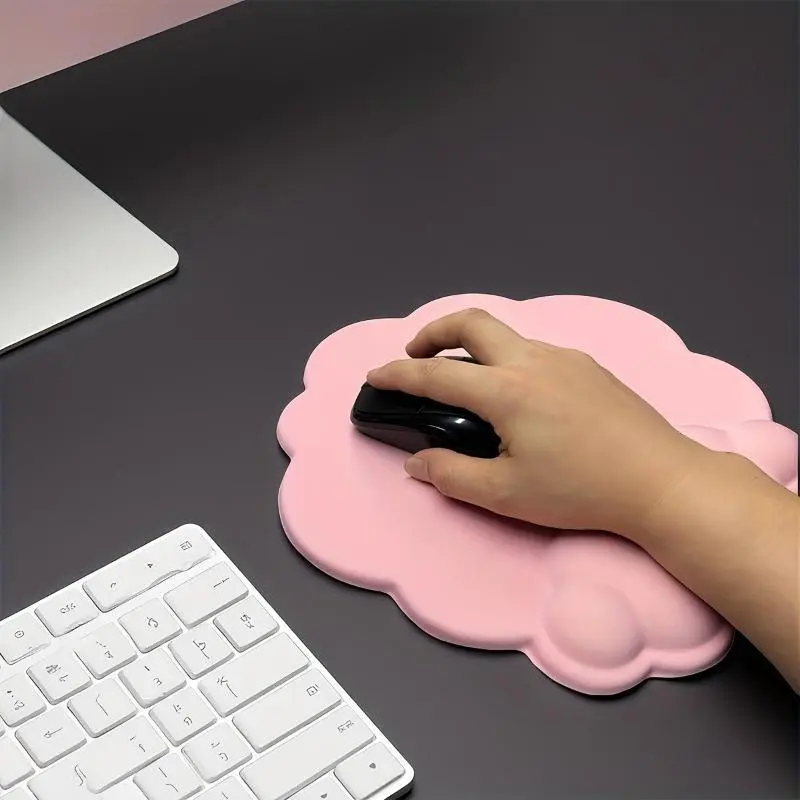 Cloud Shape Mouse Pad with Wrist Rest Support, Cute Non-Slip Desk Mat for Office & Gaming