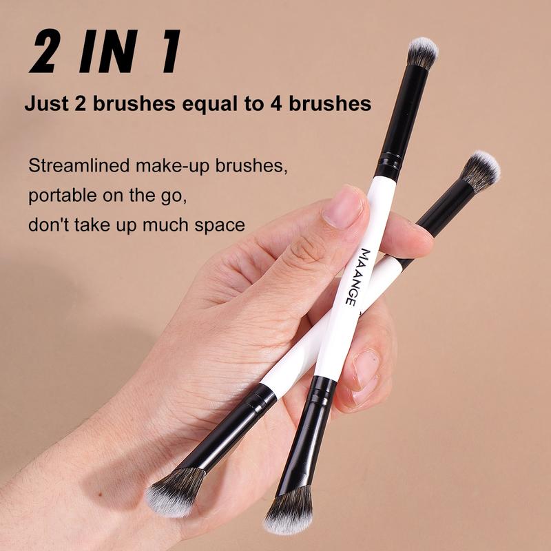 MAANGE 2pcs/3pcs/6pcs,Cosmetic Brush Set,Angled Foundation Brush Powder Brush Concealer Brush Smudge Brush Eyeshadow Brush Nose Shadow Brush Detail Brush for Flawless Application,Essential Tools for Makeup Lovers