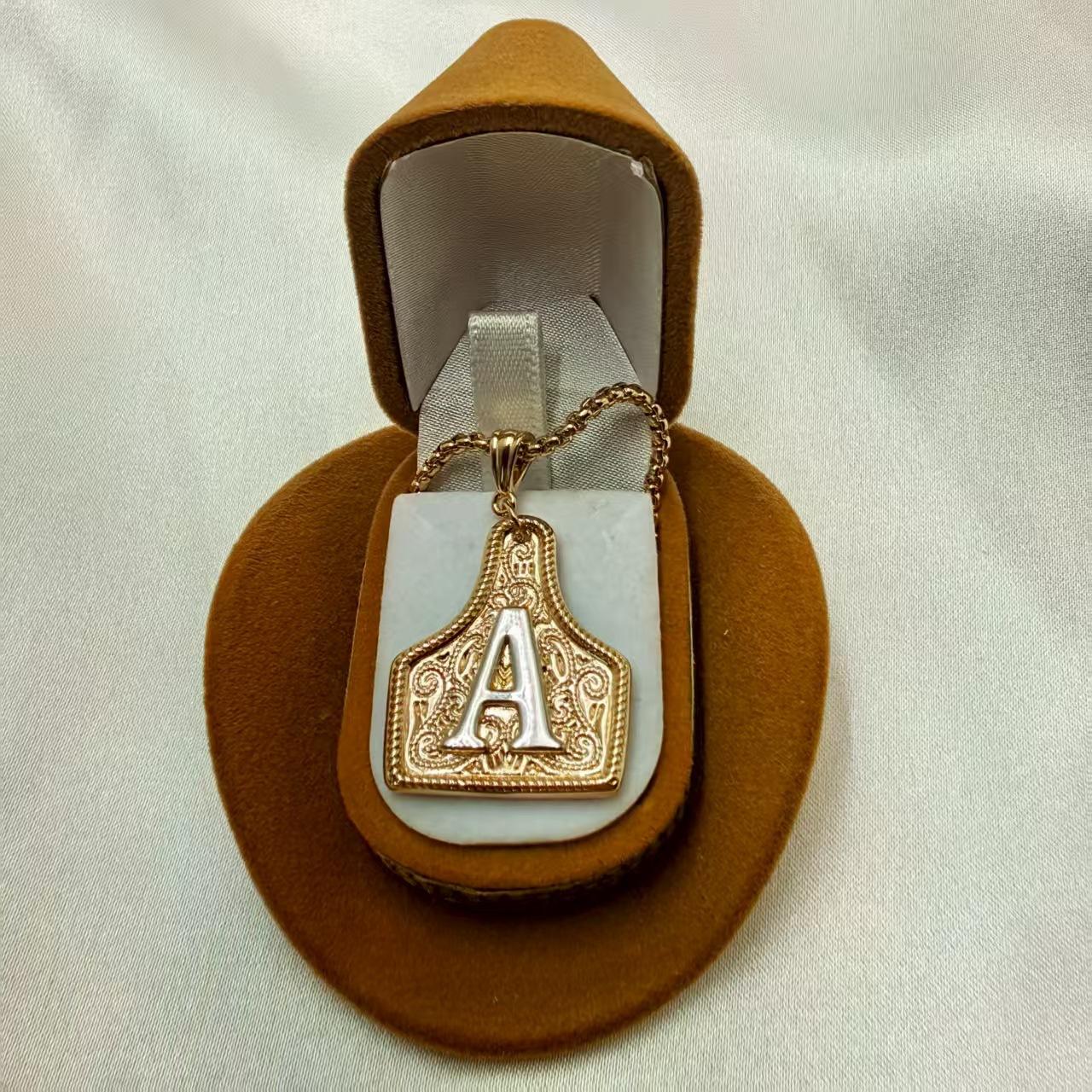 14K Gold Plated Bull Head Initial Necklace, Gold and Silver Bicolor Pendant, Adjustable 20-Inch Chain, Western Style Handmade Jewelry for Both Men and Women #Gift #Holiday #Present #Party