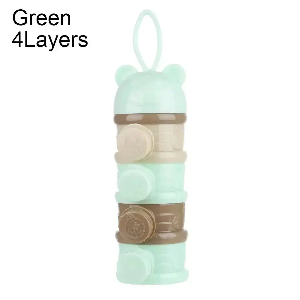4 Grid Portable Milk Powder Box Container, Toddler Baby Snacks Food Storage Box, Formula Dispenser, Milk Powder Bottles