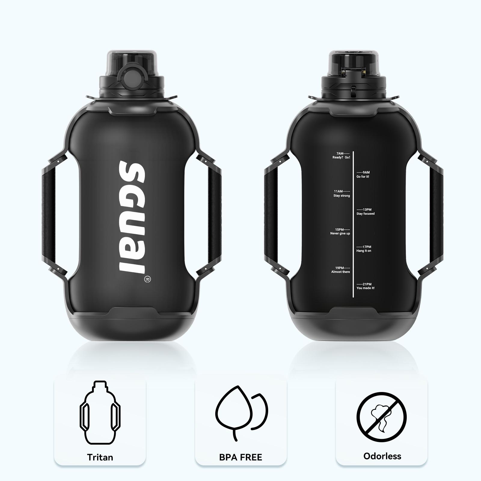 Cool Springtok Sports Water Bottles 44oz with Tritan Finish, Built-in Straw, Unique Smart Water Cup with LED Light, Dual-Handle & App Control - Fun