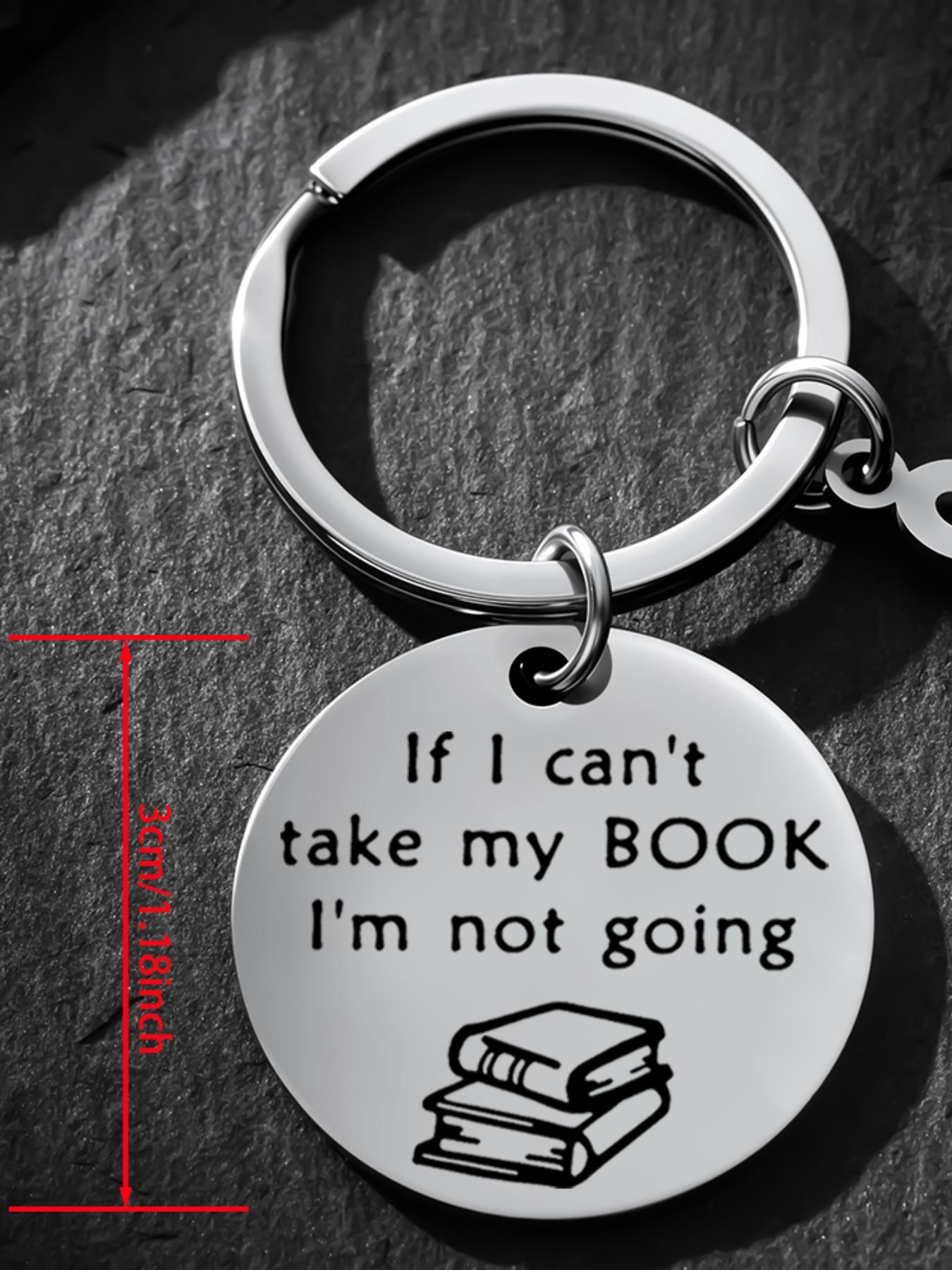 Personalized Initial Keychain, Funny Book Lover Gift, Bookworm Gift, Birthday Christmas Gift, Bibliophile Gift, Book Club Gift