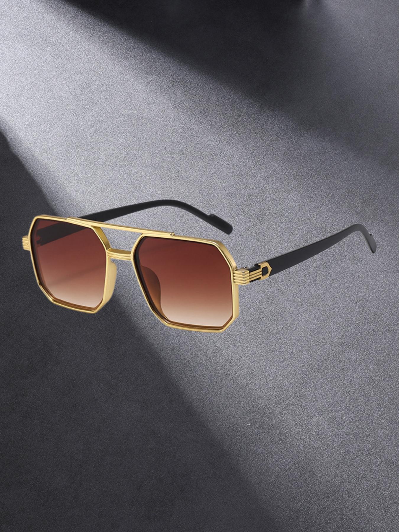 Square Frame Unisex Sunglasses, Casual All-Season Decorative Lens, Perfect for Work & Leisure, Matches Daily