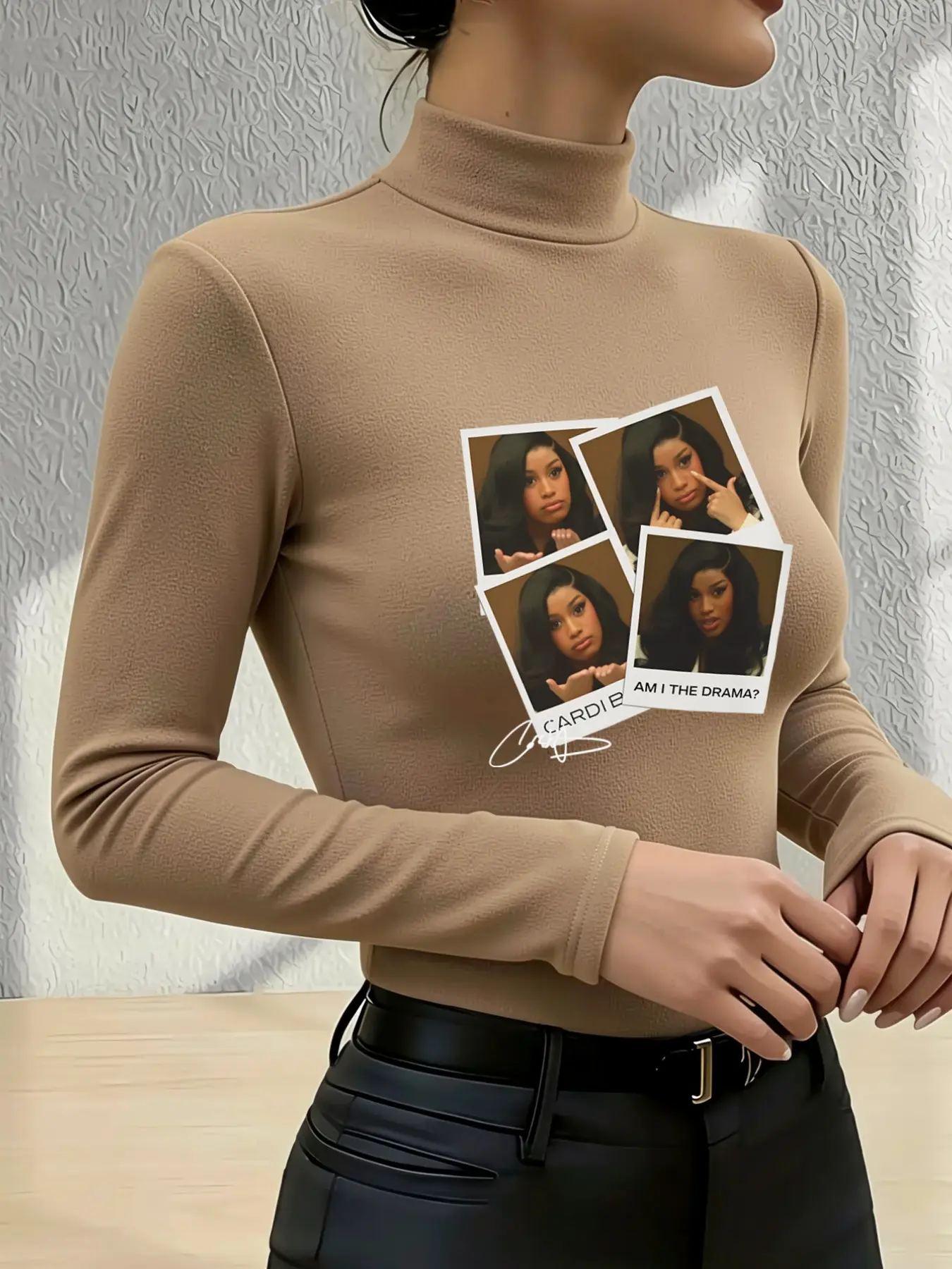 Women's High Neck Base Layer Top, Casual Fitted Solid Pattern, All Seasons Wear, Plain Surface, Unlined, Without Collar or Button