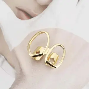 Stainless Steel Double Hollow Teeth Cap for Women Men Punk Hip Hop Gold Color Geometric Smooth Star Dental Grillz Couple Jewelry