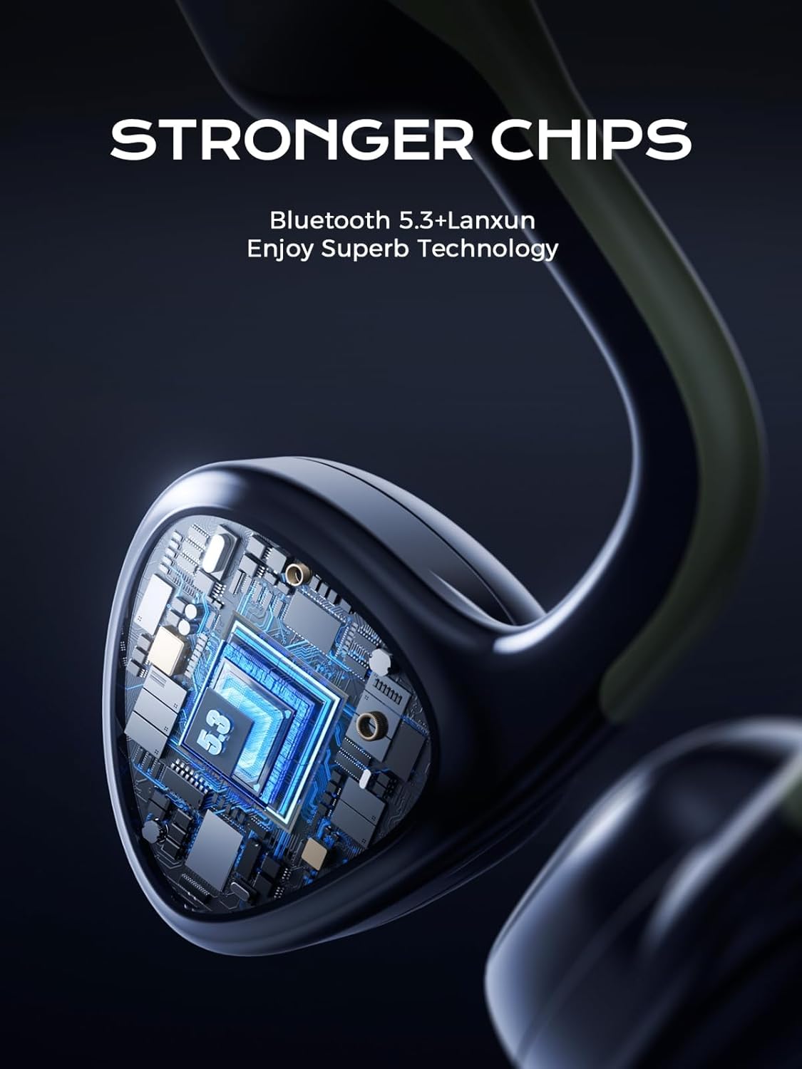 x19 open bone conduction, Bluetooth headset comfortable for long wear without pain, sweat-resistant and Water Proof design for running and fitness, long-lasting music bone conduction headphones Waterproof Headphones