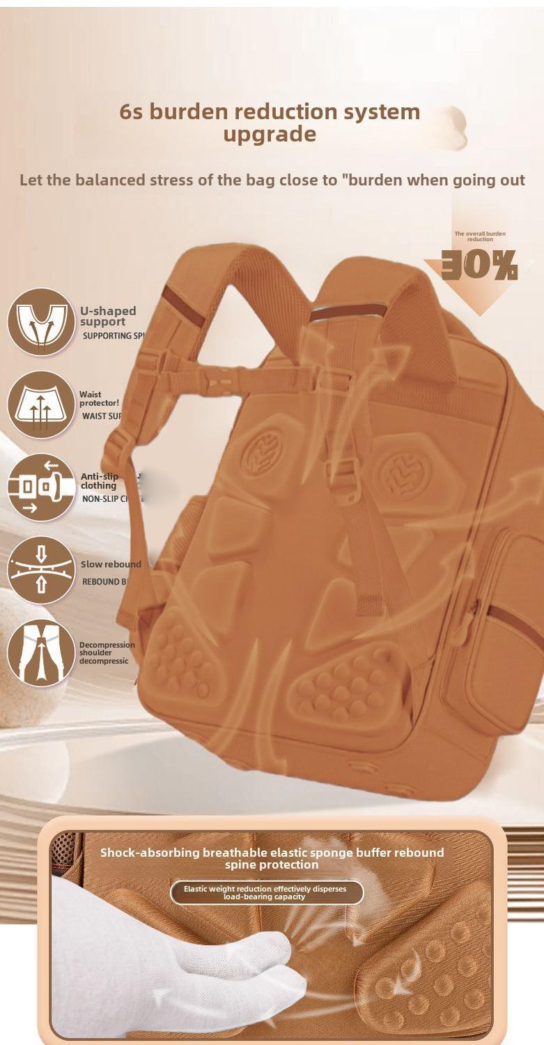 Capybara Orthopedic Book Bags for Boys, Waterproof Primary School Backpacks with Multiple Pockets for School Use