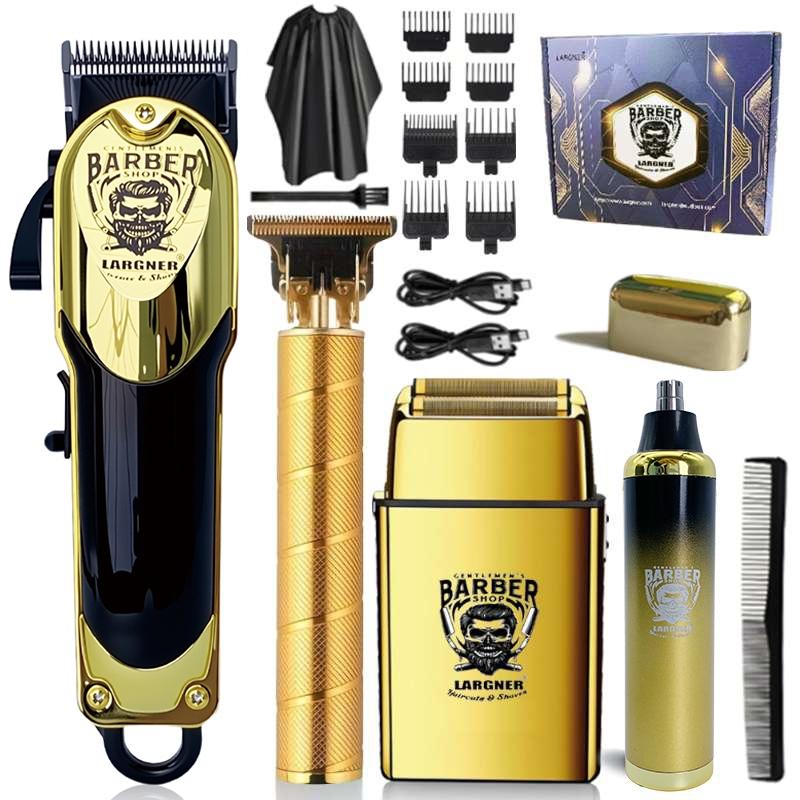 Professional 4 in 1 Kit, 1 Set Rechargeable Hair Clipper with Accessories, Hair Grooming Kit for Home & Salon Use, Barber Clippers Set