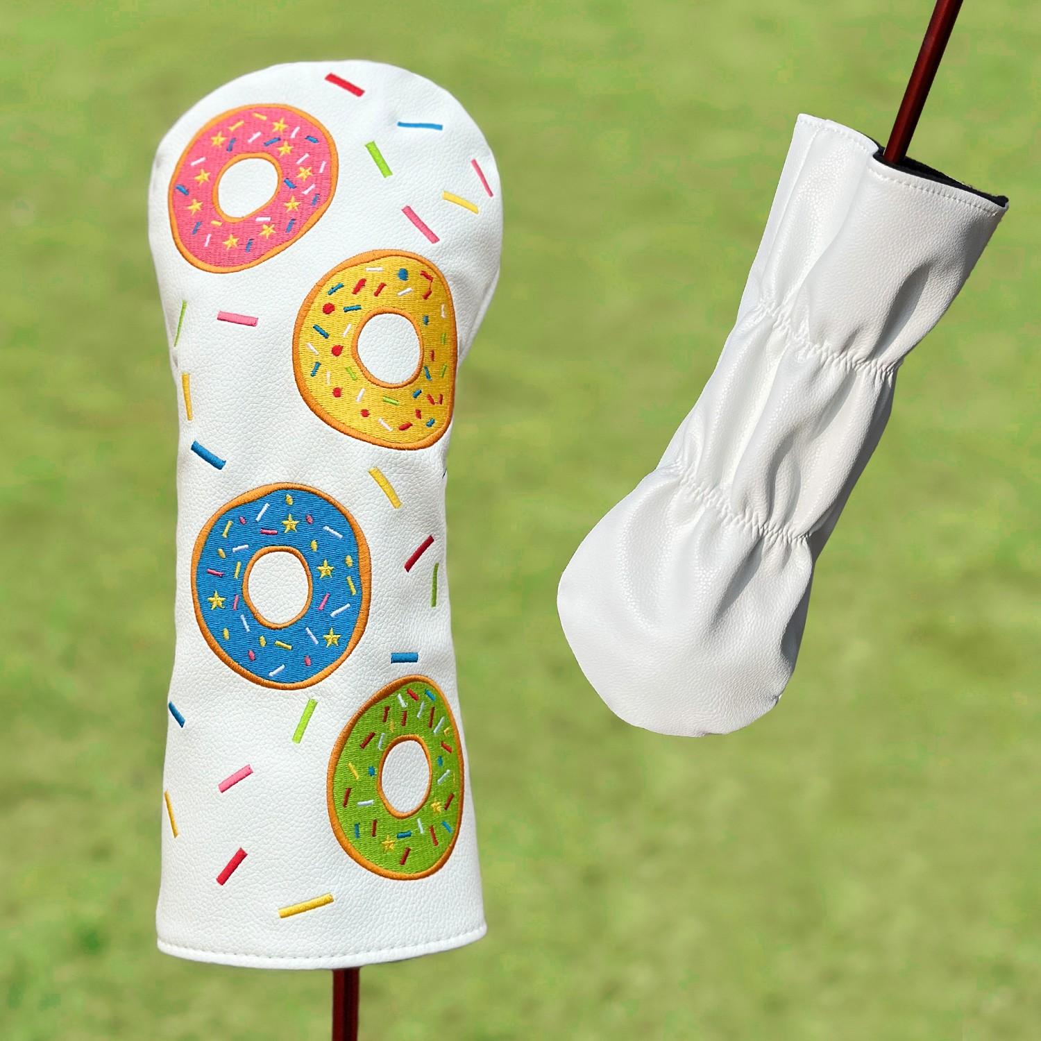 Donut Golf Club Head Cover, 1pc/4pcs Driver Fairway Hybrid Headcovers, Durable Protective Golf Accessories for Golfers