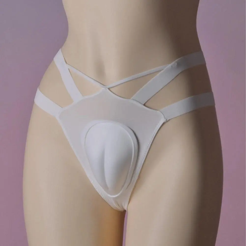 Men's Camel Toe Control Thong Pants - Crossdressing Clothes with Fake Vagina, Discreet Fit, Solid Colors for Comfortable Wear