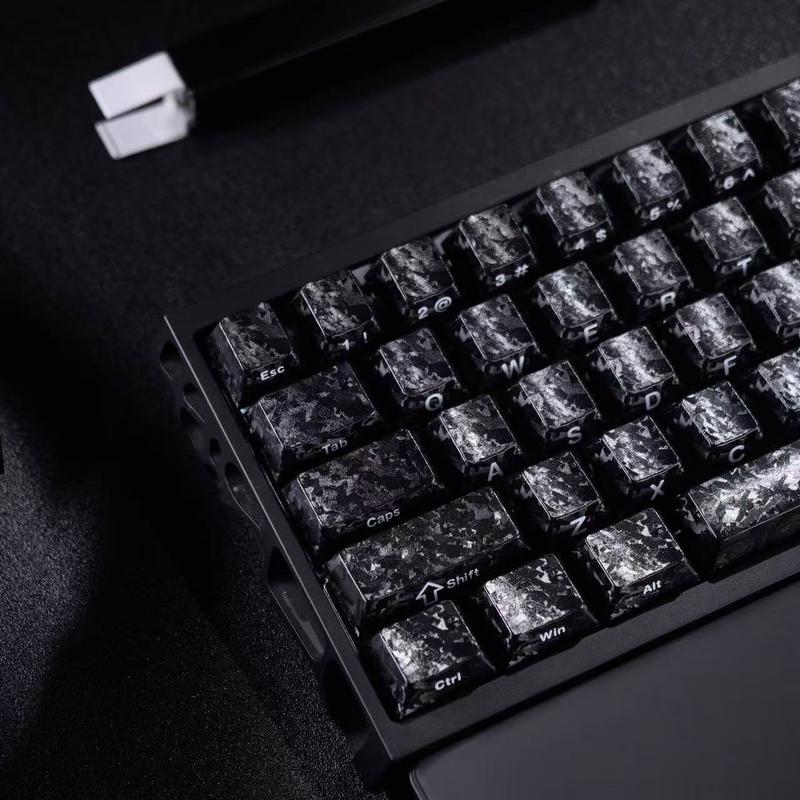 Carbon Fiber Side Engraved Keycaps 119 Keys Wooring Bee Magnetic Axis Compatible Mechanical Keyboard Universal Fit