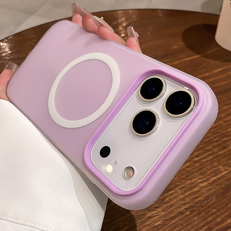 Phone Case - Luxury Candy-Colored 2-In-1 Magnetic Phone Case Compatible for Iphone 17 Pro Max, Air 16, 15, 14, 13, 12 Pro Max Plus Protective Cover, Frosted Soft Shell with Magnetic Wireless Charging, Shockproof Back Cover for 17 Pro Max