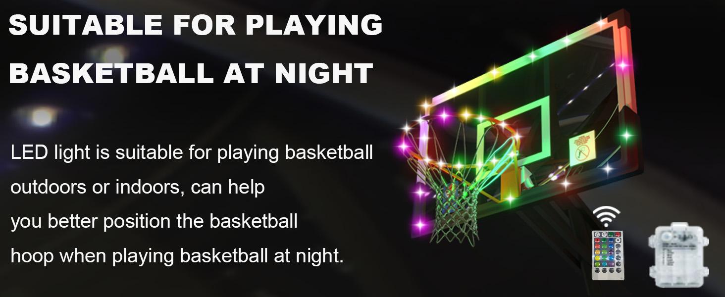 Cofiyard Portable 44/54 Inch Basketball Rack with LRD Light, Shockproof and Non-Fragile, Adjustable Height from 5.25 to 10 Feet, With Sandbags, Suitable for Children and Adults, Family Fitness Use