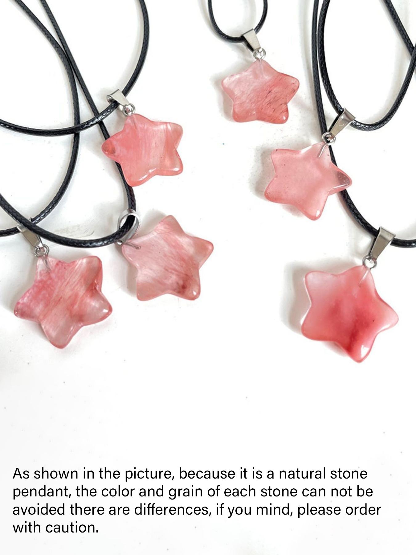 Natural Stone Star Design Pendant Necklace for Women, 8 Counts Y2K Style Necklace Set, Fashion Jewelry for Party, Daily Decor, Trendy All-match & Exquisite Jewelry for Birthday Gift, Mothers Day Gift Ideas