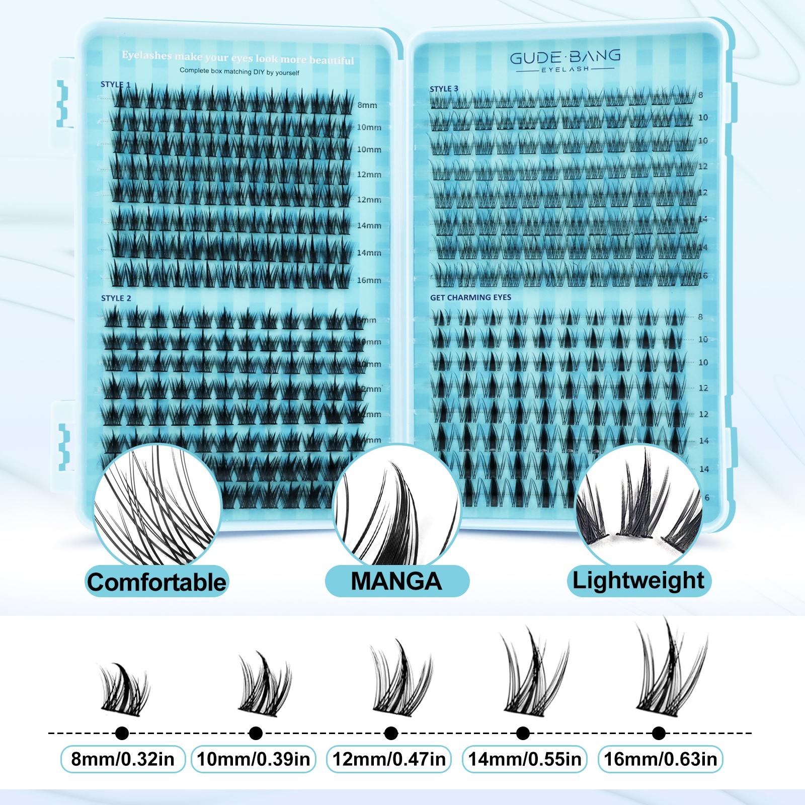 400pcs Fairy False Lashes Kit, Includes Glue, Tweezers, Remover & Natural Fluffy Clusters, Perfect for Beginners, Daily Wear, Ideal Holiday Gift, Eyelash Set