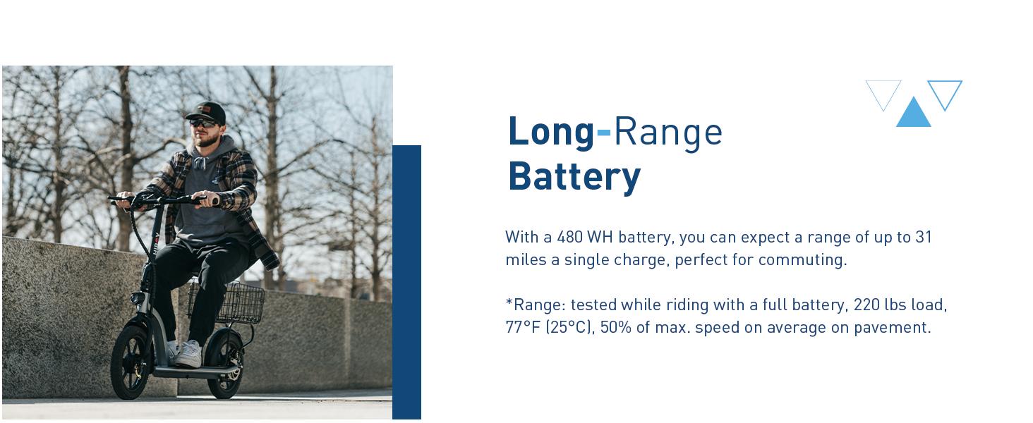 Hiboy ECOM 14 Electric Scooter - Electric Scooter for Adults - 31 Miles Long Range & 22Mph Folding Commuter Electric Scooter - Fat Tire Electric Scooter