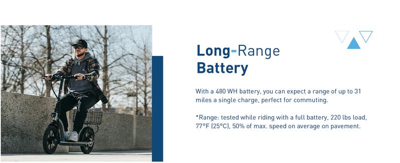 Hiboy ECOM 14 Electric Scooter - Electric Scooter for Adults - 31 Miles Long Range & 22Mph Folding Commuter Electric Scooter - Fat Tire Electric Scooter