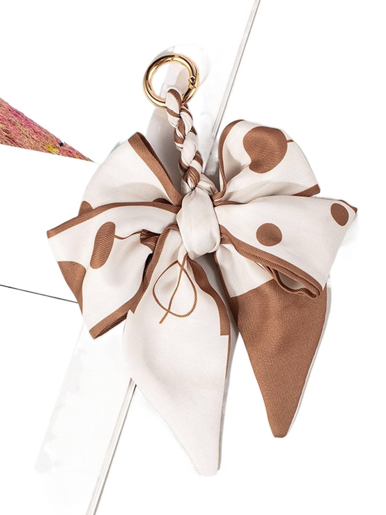 Elegant Bow Bag Charm-Floral Scarf Keychain wit..
