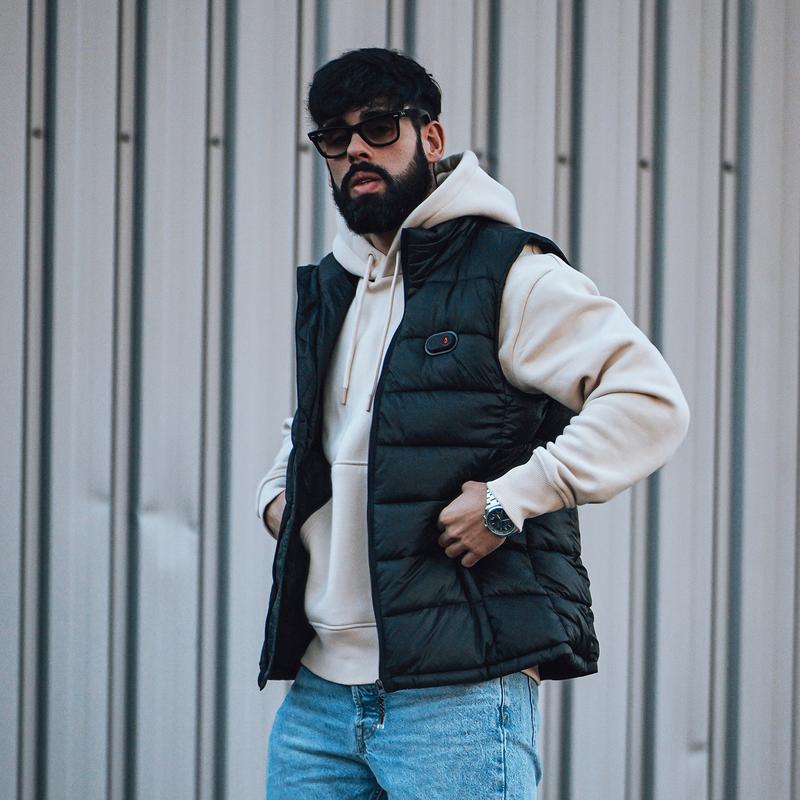 [Power Bank or Battery Pack Not included] Unisex Heated Vests Waterproof with Massage Slim Fit Fleece Warm Lightweight Heated Puffer Vests