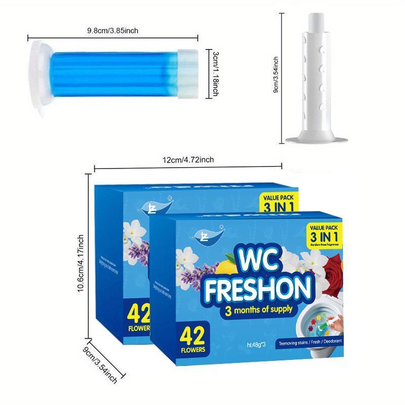 6 Pack Toilet Gel Stamp, 72 Stamps 6 Kinds Of Scent Toilet Bowl Cleaner Gel, Long-Lasting Flowers Shaped Bathroom Freshener, Keeps Toilet Fresh Fragrant and Clean Household Scented