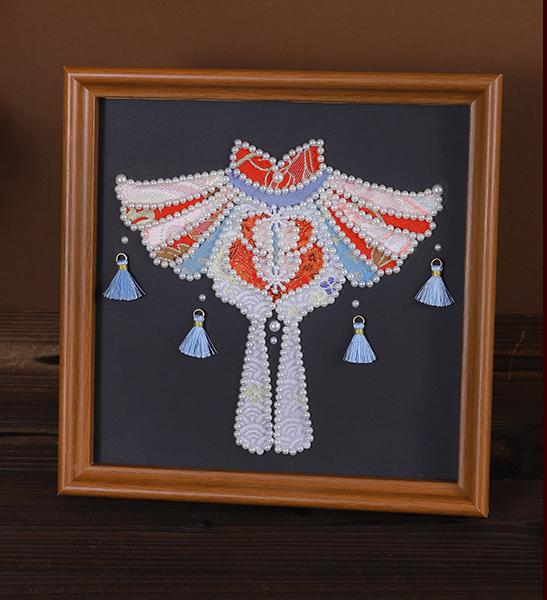 Mother's Day handmade Song brocade cloud shoulder pony DIY pearl photo frame fabric painting material kit team building warm-up decoration hanging ornament