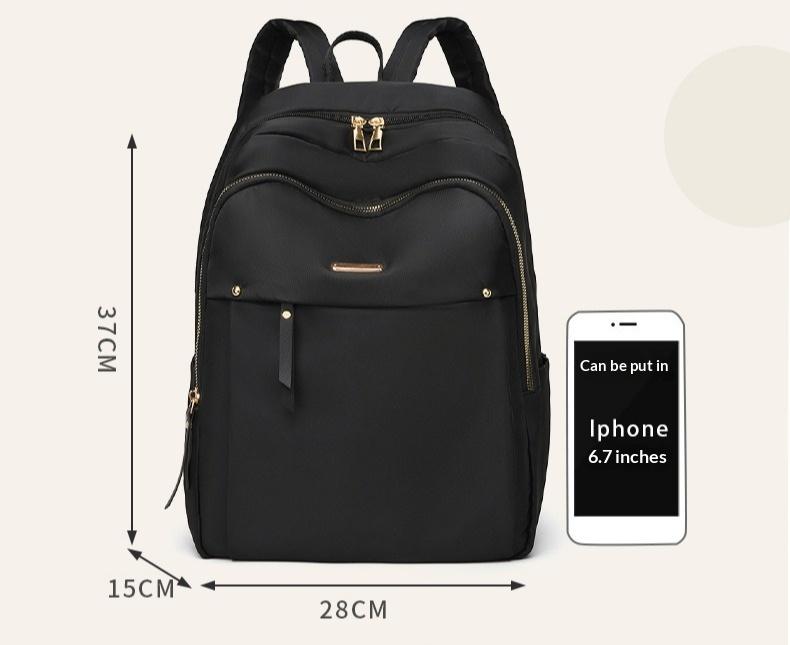 Unisex Plain Large Capacity Backpack for Women, Water-Resistant Oxford Cloth School Backpack, Multi-Pockets, Adjustable Padded Straps, Lightweight Durable All-Match Daypack for Travel & Outdoor Activities