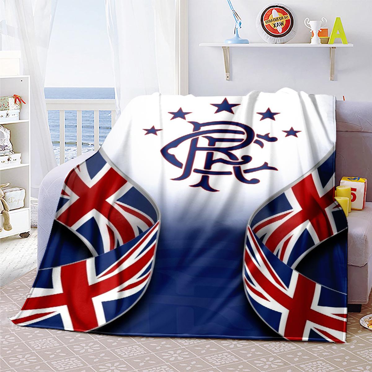 Union Jack Rangers printed cute cartoon plush blanket suitable for all seasons, soft and comfortable sofa mattress, office outdoor blanket, camping travel home blanket, Black Friday Christmas holiday gift C898