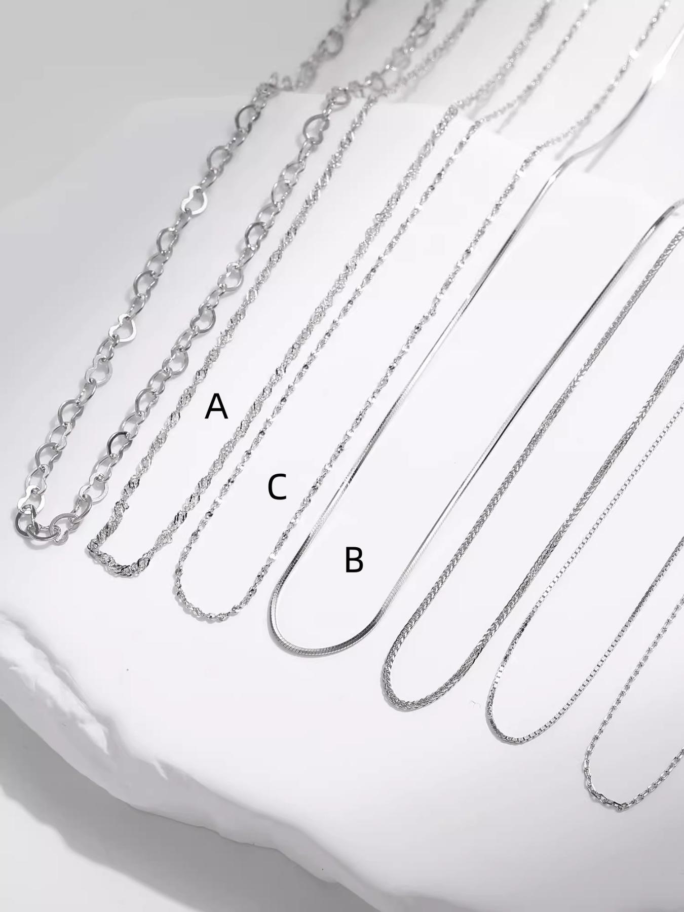 925 Sterling Silver Elegant Chain Necklace, Fashion Jewelry for Party, Daily Clothing Decor, Trendy All-match & Exquisite Jewelry for Birthday Gift, Cuban Chain, Cuban Chain Link