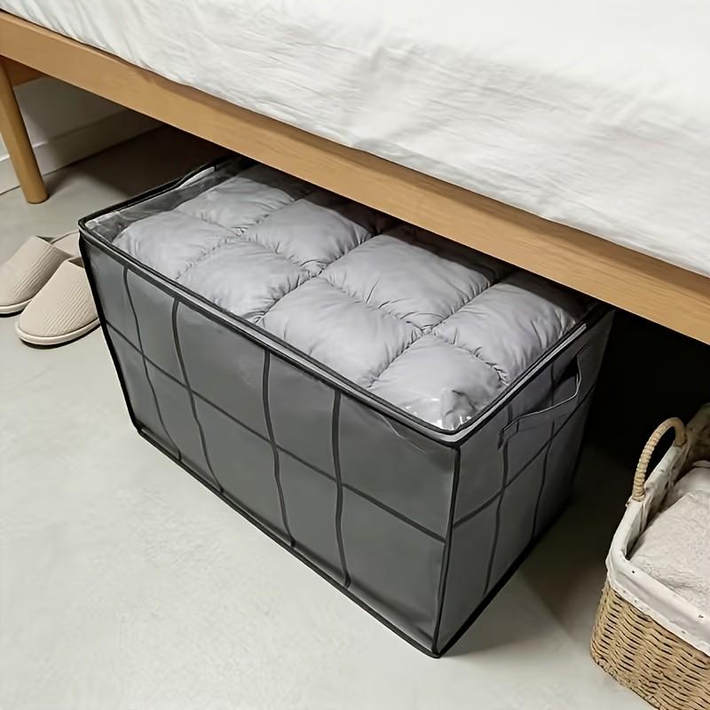 Large Capacity Zippered Storage Box, Mesh Organizer for Clothes, Bedding, Luggage, Travel, Space-Saving Design, Moving Bag, Closet Organizer