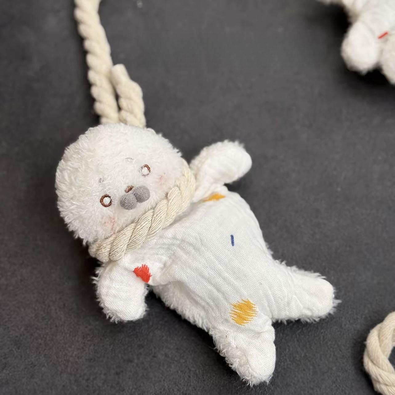 Creative hanging rope bean bag seal plush toy, soothing and stress-relieving healing doll with fragrance, DIY material kit