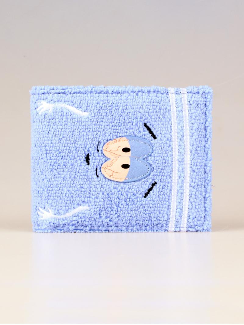 Blue Towel Cloth High-Quality Men's Two-Fold Wallet, Fashion Personalized Card Holder, ID Window, Stylish and Durable