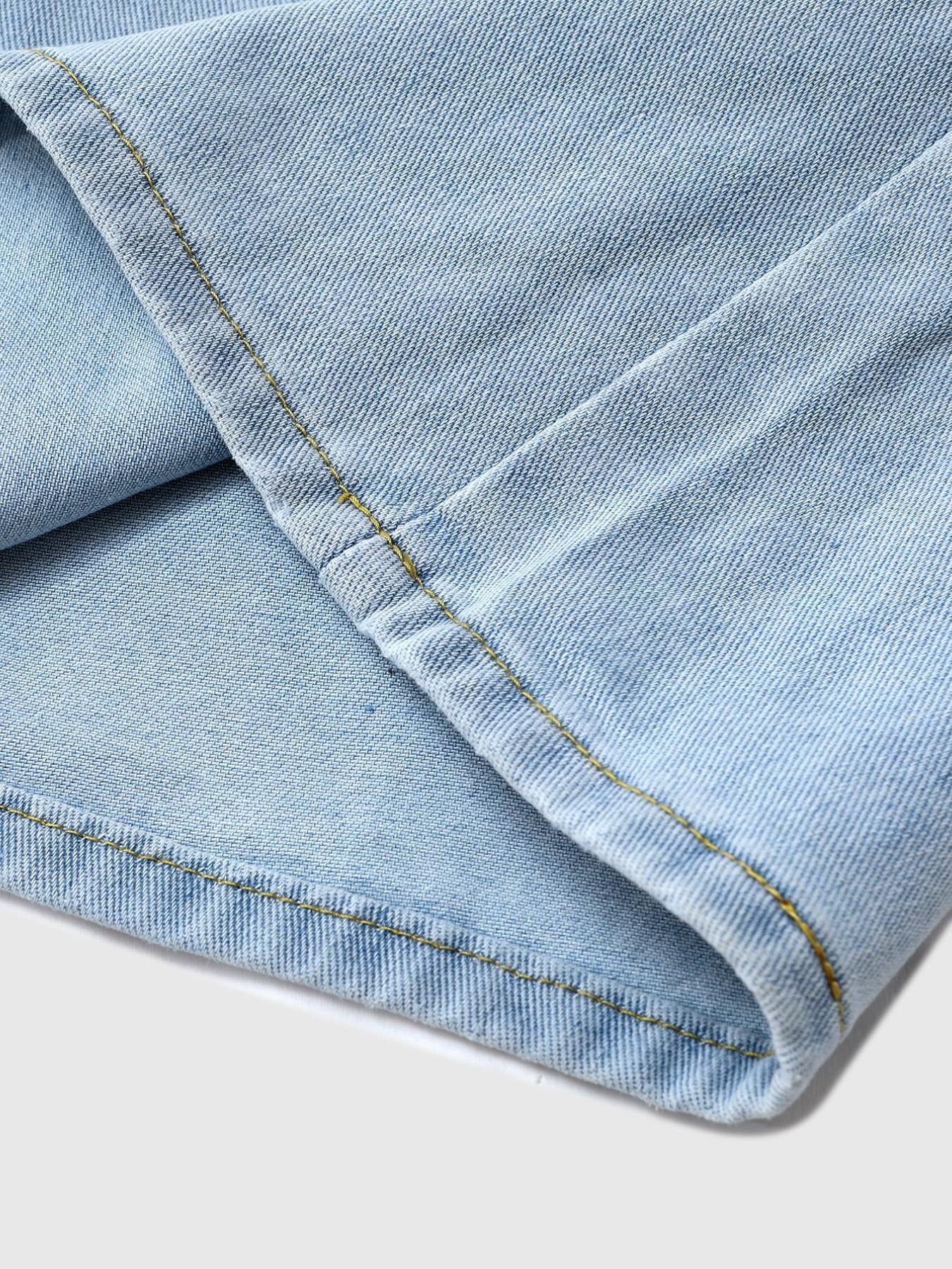 Men's Spider Web Print Denim Shorts, Y2K Gothic Street Style, Hip Hop Casual Loose Fit, Summer Daily Wear, Graphic Pattern