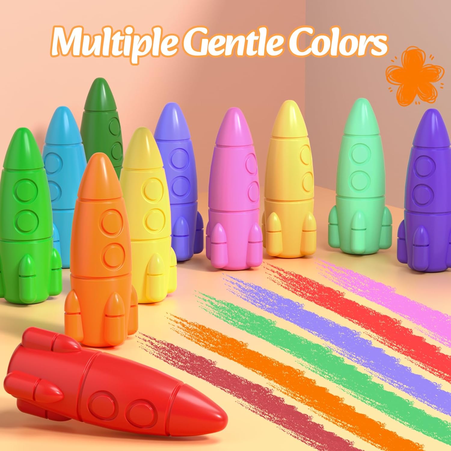 24/12 Colors Rocket Crayons, Non Toxic Washable Toddler Crayons, Palm-Grip Crayons, with Easy-to-hold for Toddlers, Crayons for Kids Art&School Supplies for Boys Girls Drawing, tiktok shop deals 24/12 Colors Rocket Crayons, Non Toxic Washable Toddler Crayons, Palm-Grip Crayons, with Easy-to-hold for Toddlers, Crayons for Kids Art&School Supplies for Boys Girls Drawing, tiktok shop deals