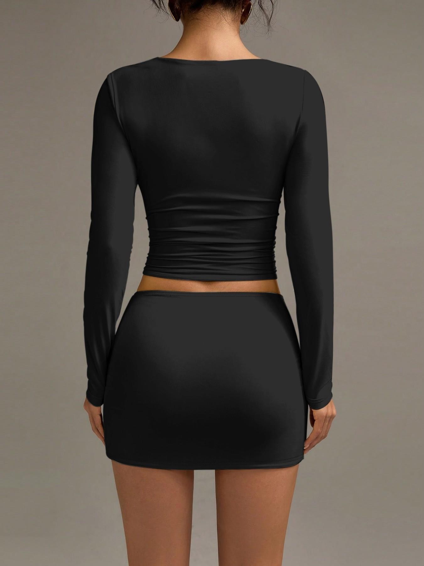 Women's Spring Summer Knitted Plain Low Waist Short Skirt, Fashionable Sexy Bodycon Versatile Skirt, Suitable for Daily Home Holiday Vacation