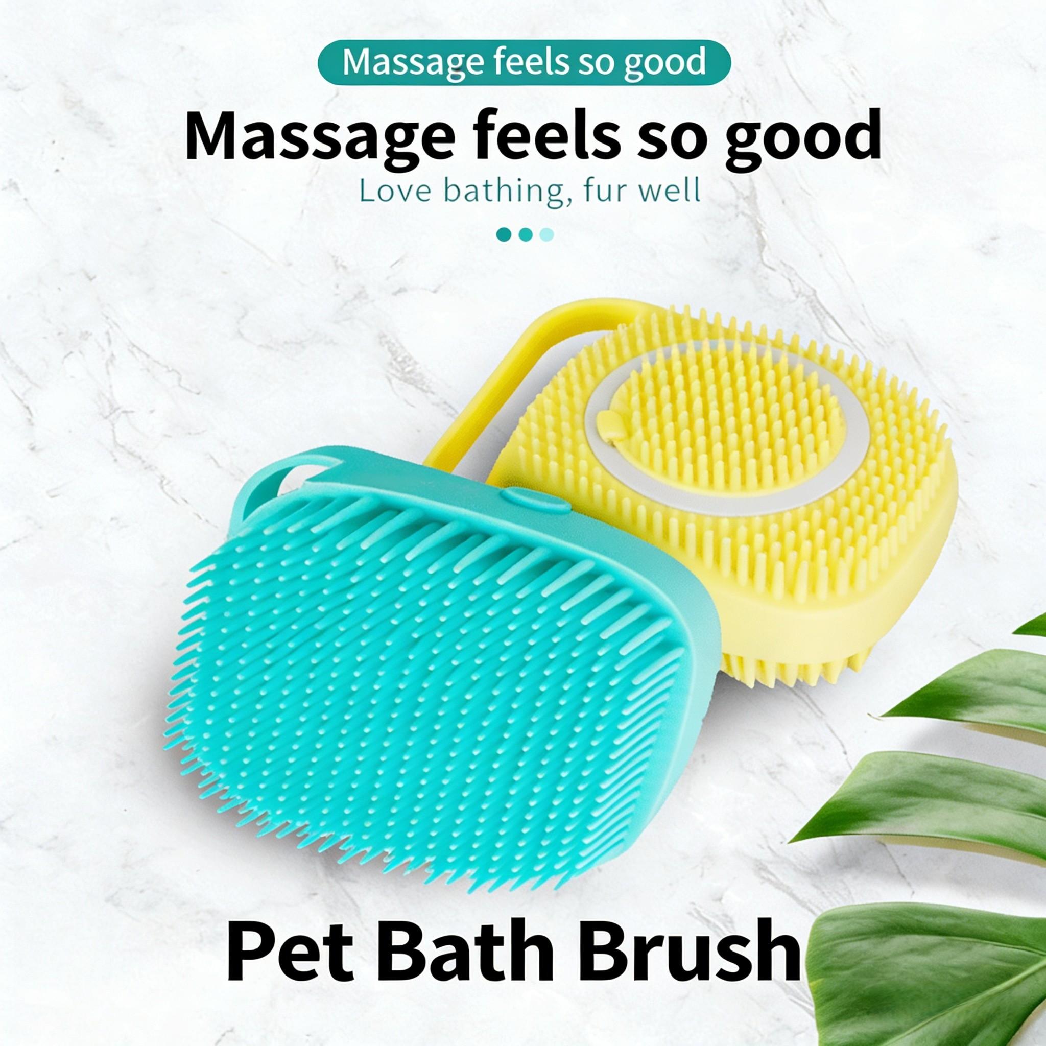 Pet Silicone Bath Brush, Dog Cat Cleaning Massage Brush, Multi-Functional Soft Silicone Brush, Gentle Pet Care Tool, Home Use